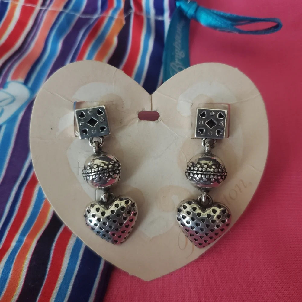 Brighton Vintage Heart ❤ Earrings 3 tier - Picture 7 of 13